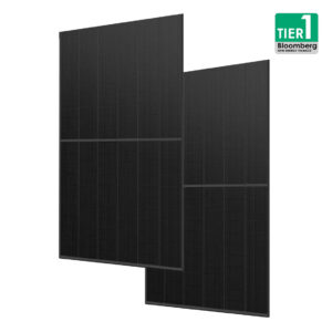 Placa Solar 620-640W Bifacial G12 N-TYPE | Full Negro | Marco Plata Malla Blanca