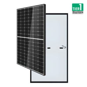 Placa Solar 420-440W Monofacial N-Type Full Negro | Marco Negro Malla Blanca | Marco Plata Malla Blanca