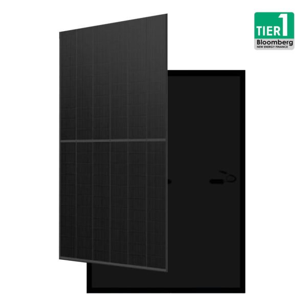 Placa Solar 685-705W Monofacial G12 N-Type Full Negro | Marco Negro Malla Blanca | Marco Plata Malla Blanca