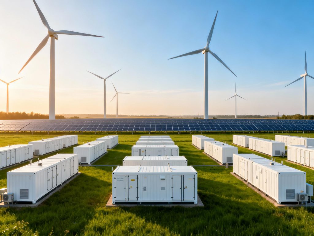 Parque de almacenamiento energético BESS a gran escala.